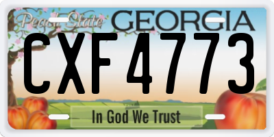 GA license plate CXF4773