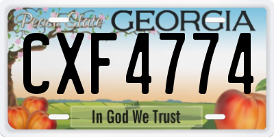 GA license plate CXF4774