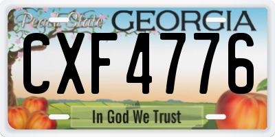 GA license plate CXF4776