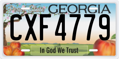 GA license plate CXF4779