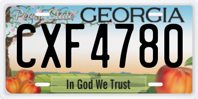 GA license plate CXF4780