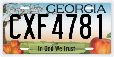 GA license plate CXF4781