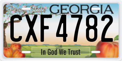GA license plate CXF4782