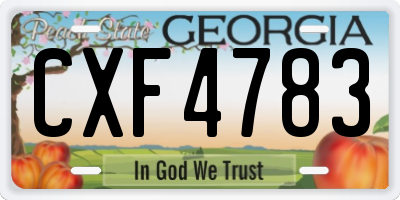GA license plate CXF4783
