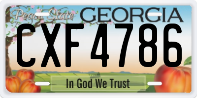 GA license plate CXF4786