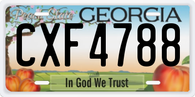 GA license plate CXF4788