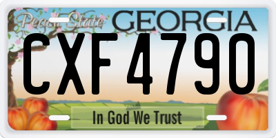 GA license plate CXF4790