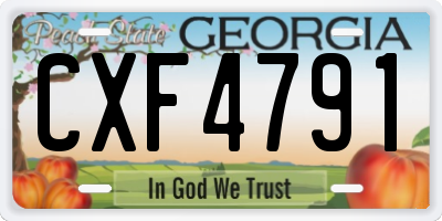 GA license plate CXF4791