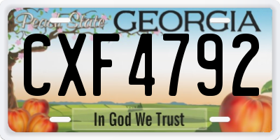 GA license plate CXF4792