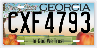 GA license plate CXF4793
