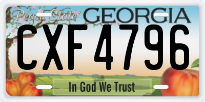 GA license plate CXF4796