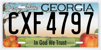 GA license plate CXF4797
