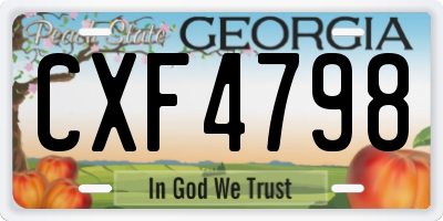GA license plate CXF4798