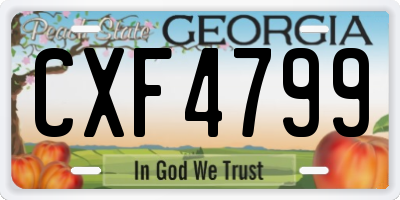 GA license plate CXF4799