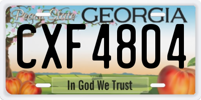 GA license plate CXF4804