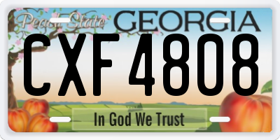 GA license plate CXF4808