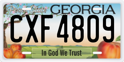 GA license plate CXF4809