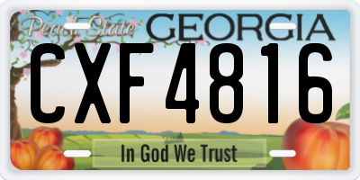 GA license plate CXF4816