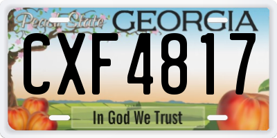 GA license plate CXF4817