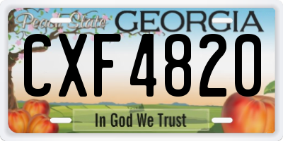 GA license plate CXF4820