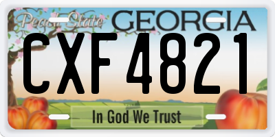 GA license plate CXF4821