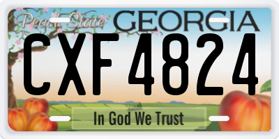 GA license plate CXF4824