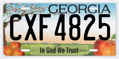 GA license plate CXF4825