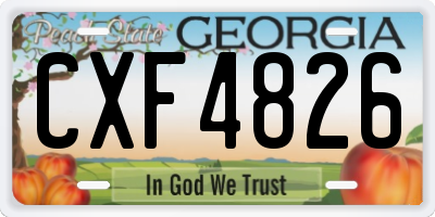 GA license plate CXF4826
