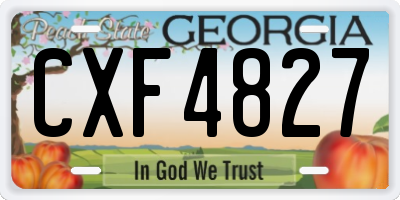GA license plate CXF4827