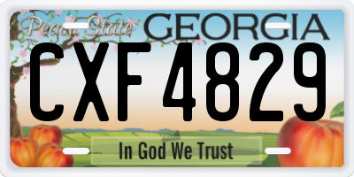 GA license plate CXF4829
