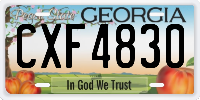 GA license plate CXF4830