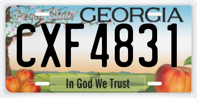 GA license plate CXF4831