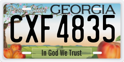 GA license plate CXF4835