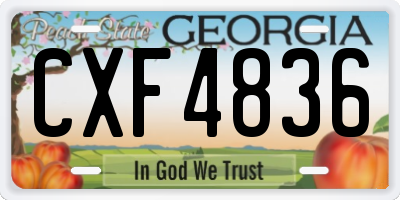 GA license plate CXF4836