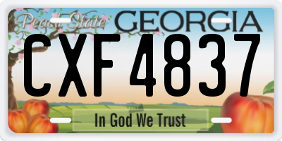 GA license plate CXF4837