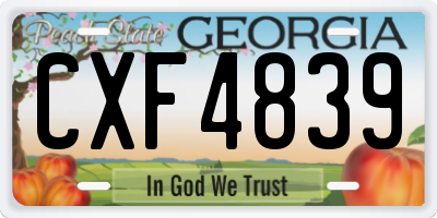GA license plate CXF4839