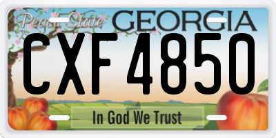 GA license plate CXF4850