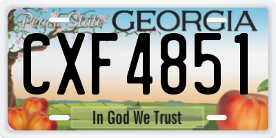 GA license plate CXF4851