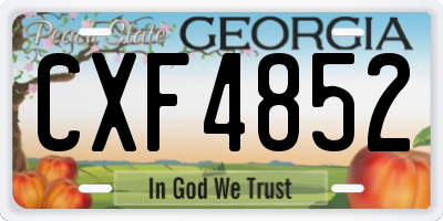 GA license plate CXF4852