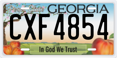GA license plate CXF4854