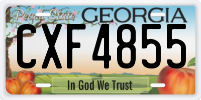 GA license plate CXF4855