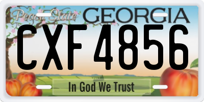 GA license plate CXF4856