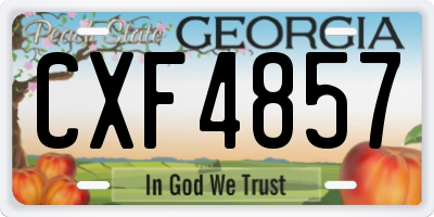 GA license plate CXF4857
