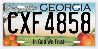 GA license plate CXF4858