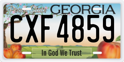 GA license plate CXF4859
