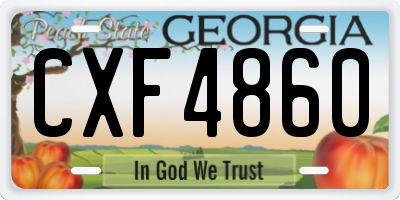 GA license plate CXF4860