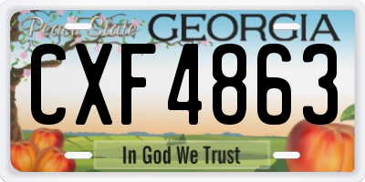 GA license plate CXF4863