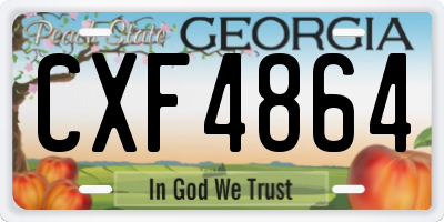 GA license plate CXF4864