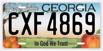 GA license plate CXF4869