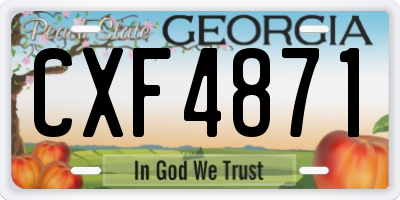 GA license plate CXF4871